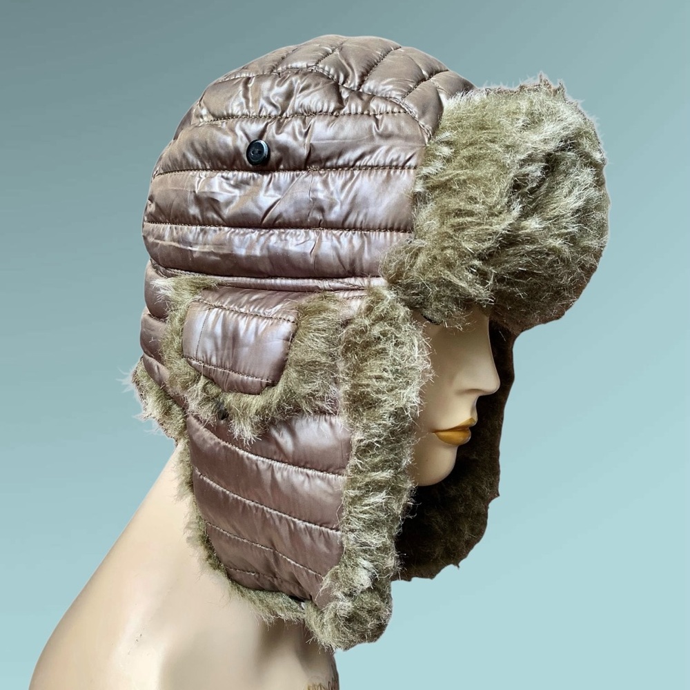 f u r :: DEKKO Quilted Trapper Winter Ski Hat Faux Fur Hat